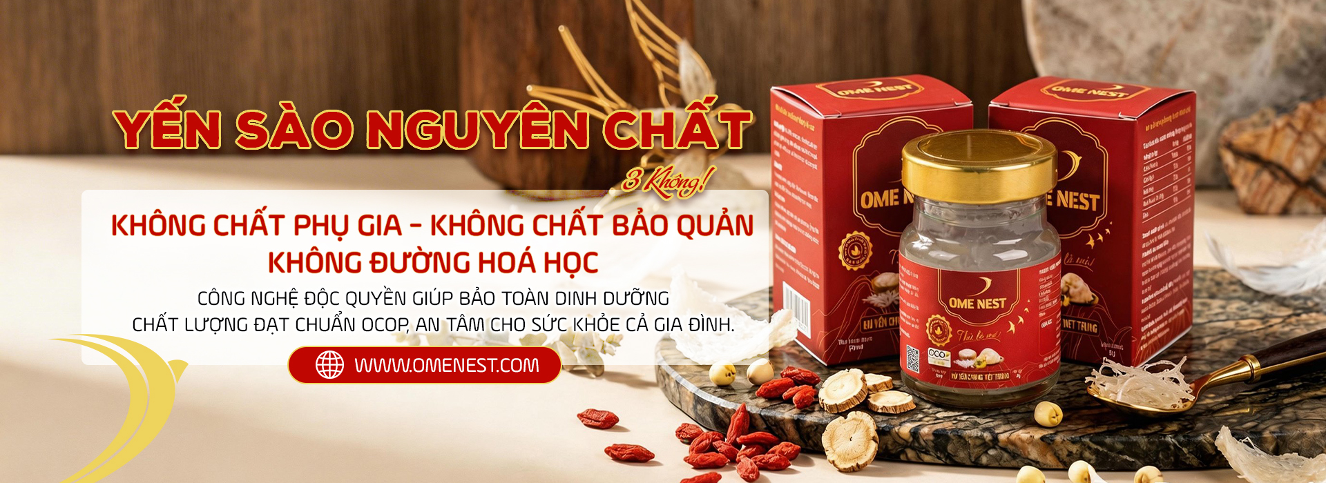 Ome Nest Yến sào nguyên chất 3 không